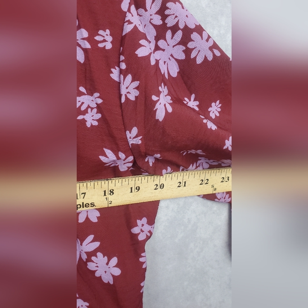 Madewell blouse V-Neck Button-Front Shirt Floral Print‎ Size L - Picture 11 of 14
